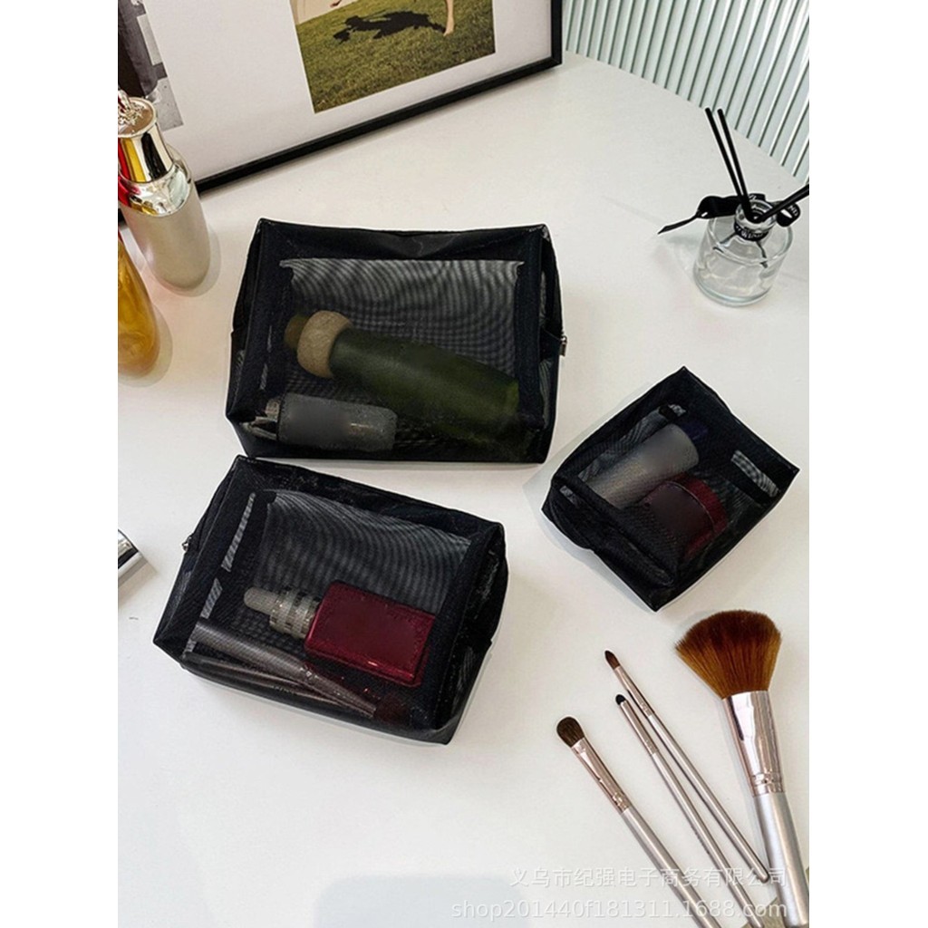 YEPPO - ไนลอนโปร่งใสตาข่าย MakeUp กระเป๋าเครื่องสําอางกระเป๋าเดินทางอุปกรณ์เสริมมัลติฟังก์ชั่นกันน้ํ