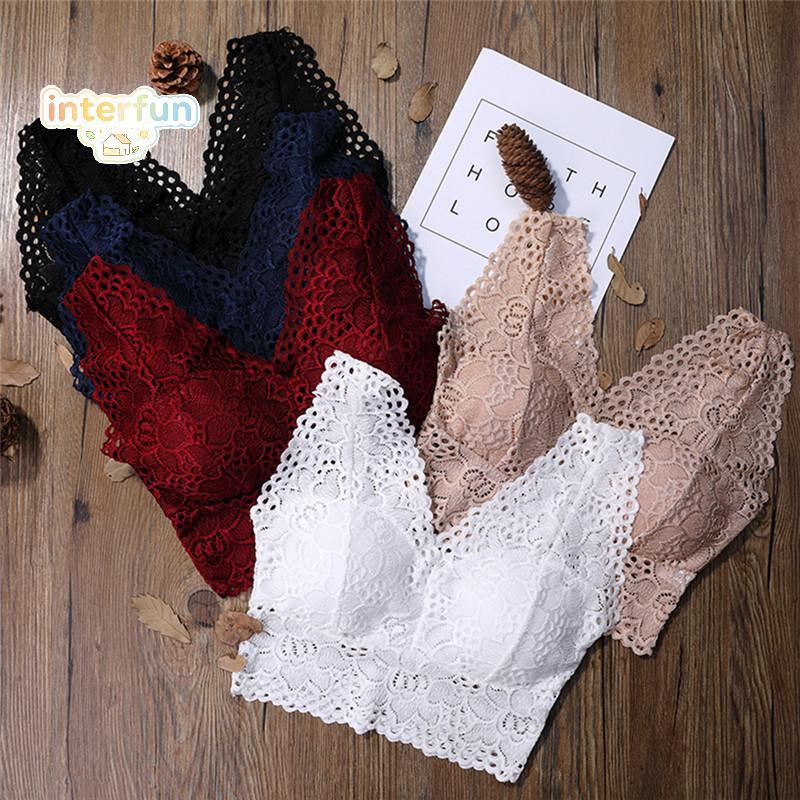[INTER] ชุดชั้นในลูกไม้ลายดอกไม้บางสายฟรี Bralette ชุดชั้นในสตรี Brassiere ชุดชั้นในเซ็กซี่