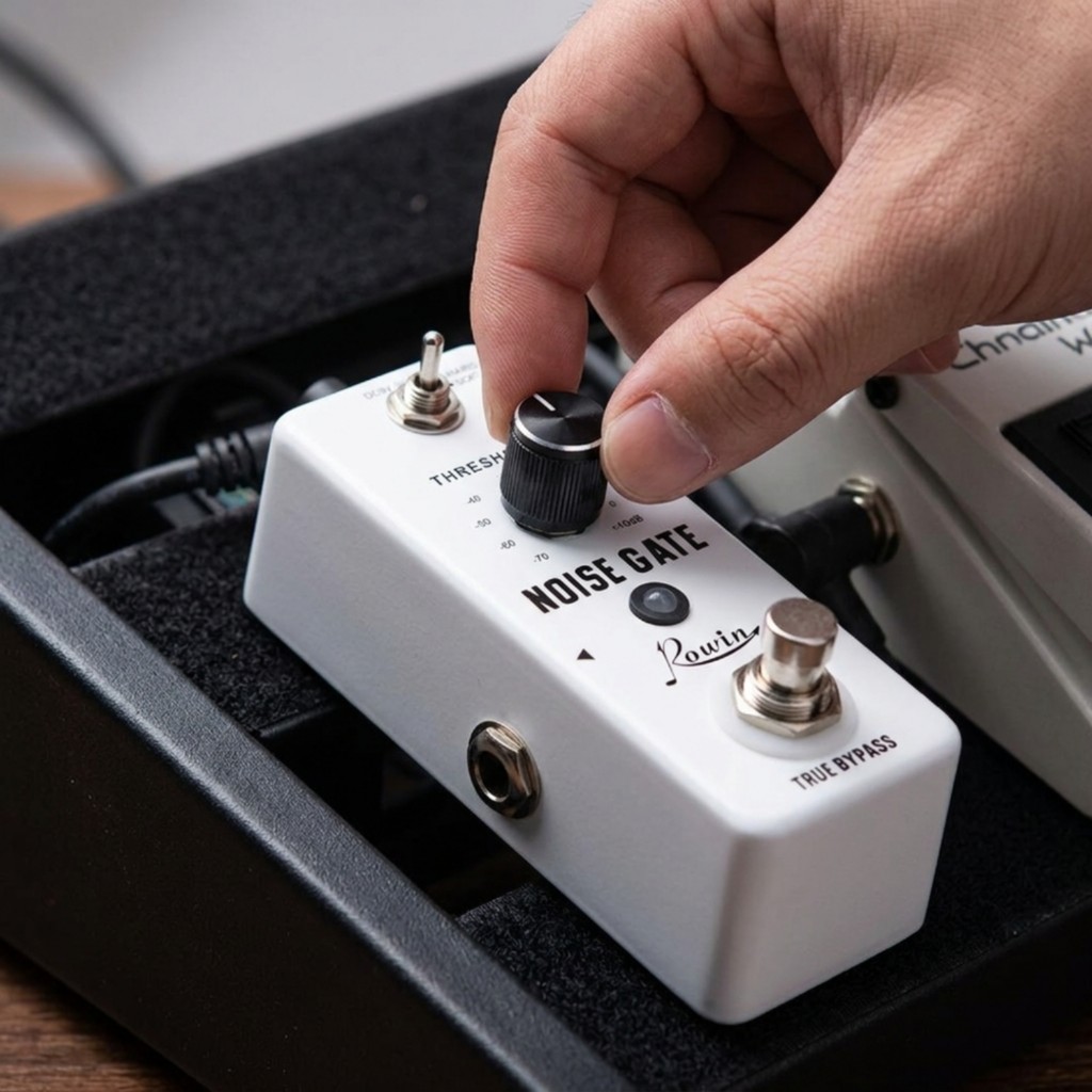 Noise Gate Pedal True Bypass Guitar Noise Gate ขนาดกะทัดรัดทนทานสําหรับนักกีตาร์, Pedalboard