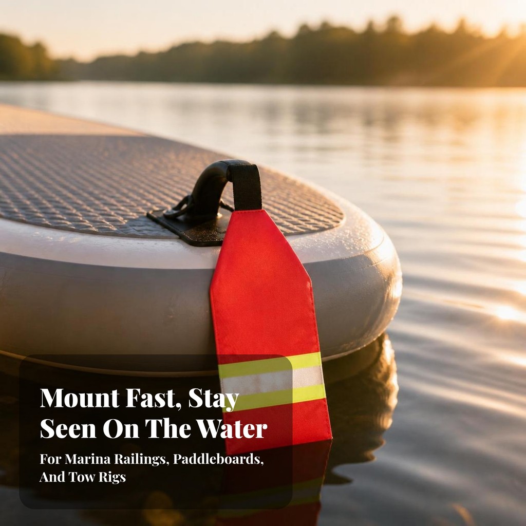 Paddleboard Safety Flag Eye-Catching Watercraft Safety Flag สะดวกสําหรับนักพายเรือเล่นสันทนาการลากจู
