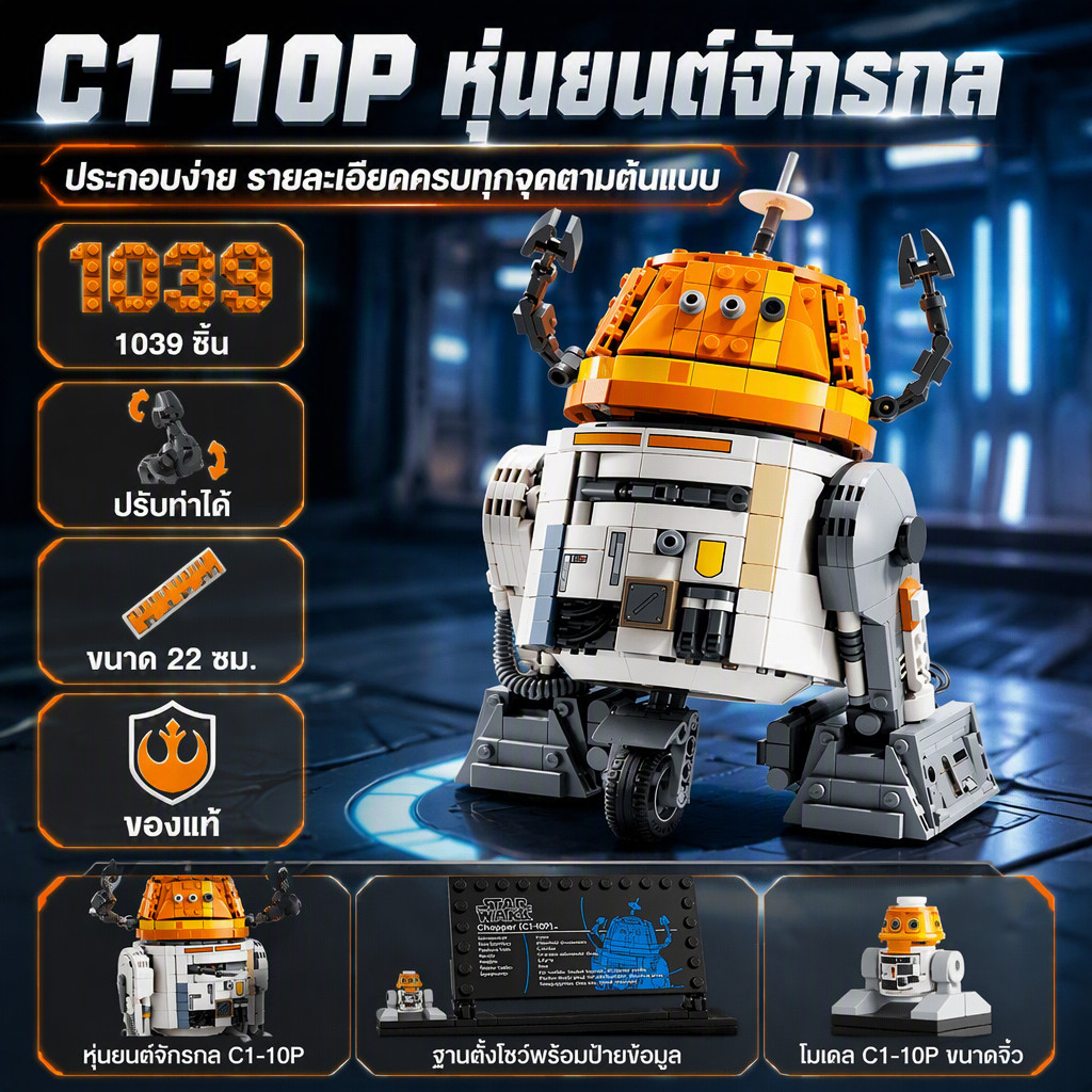 เลโก้ประกอบดาวเคราะห์สตาร์วอร์ส 75416 หุ่นยนต์นักบินอวกาศเหล็กน้อย เด็กชายต่อจิ๊กซอว์ของเล่นเสริมสร้