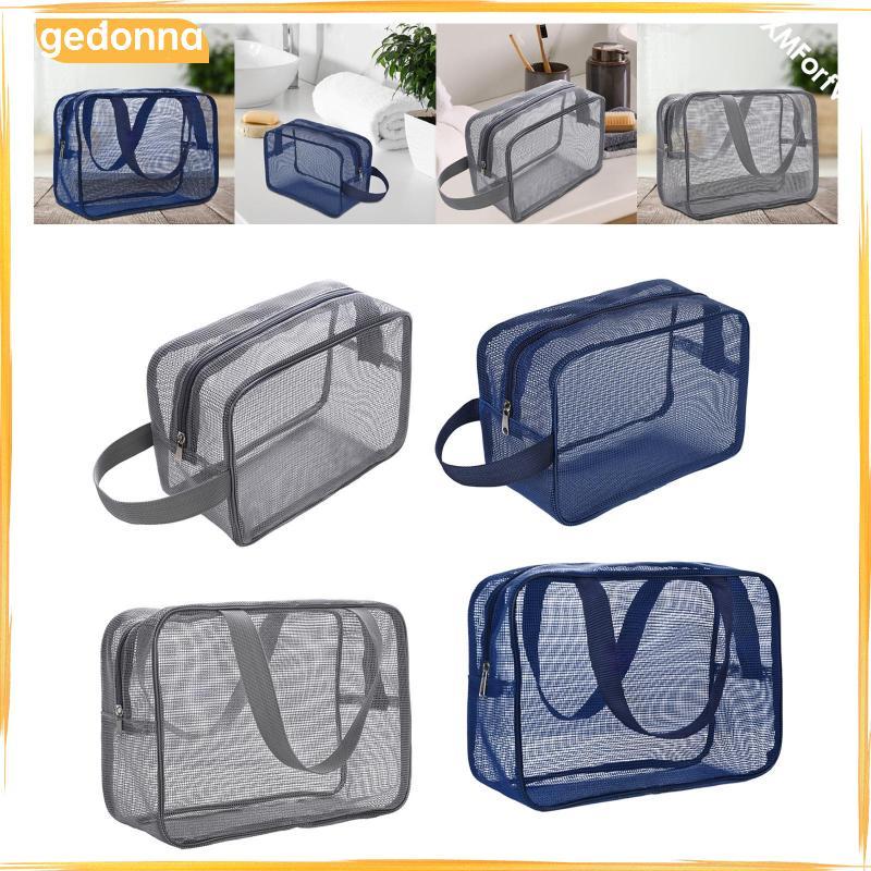 [gedonna] Travel Toiletry Bag Mesh Makeup Bag Cosmetic Storage Organizer Zipper Pouch Portable Resin Material เหมาะสําหรับผู้หญิงผู้ชาย Home Travel Gym Camping Out