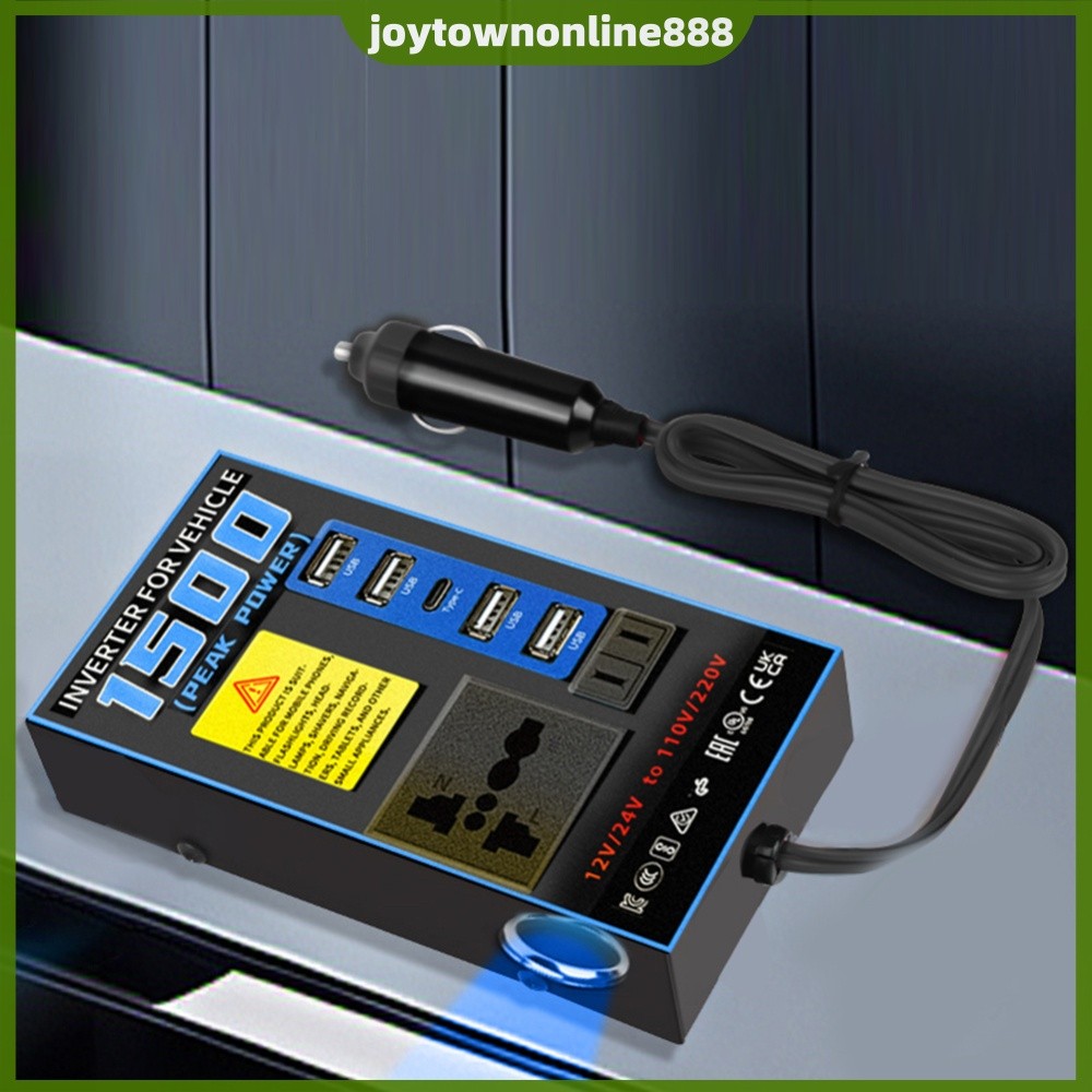200W รถอินเวอร์เตอร์ DC 12V 24V To AC 110V 220V เครื่องแปลงไฟรถยนต์ [Joytownonline888.th]