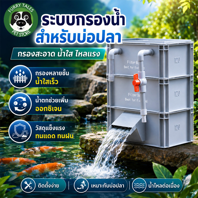 COD กรองตู้ปลาประเภทน้ำตก กล่องกรองตู้ปลา 4 ชั้น เครื่องกรองน้ําตู้ปลา เพิ่มออกซิเจน ทำให้น้ำใสสะอาด