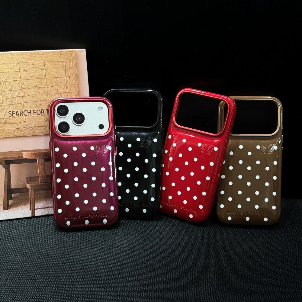 แฟชั่น Polka Dot เคสโทรศัพท์สําหรับ IPhone 17 Pro Max/16 Pro Max IP 16/17PRM หนังนุ่มกันกระแทกป้องกั