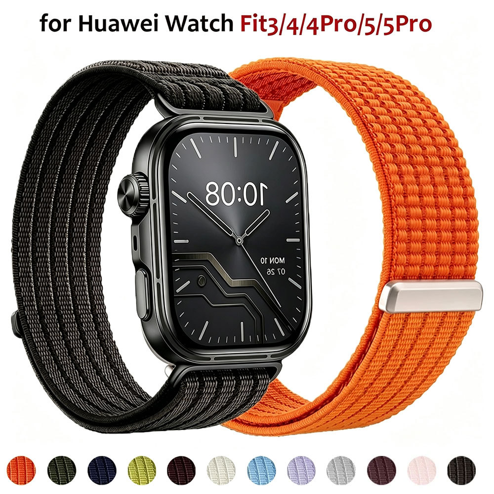 Soft Original สายไนลอนสําหรับนาฬิกา Huawei Fit5 Pro สําหรับ Huawei นาฬิกา Fit5/Fit4/Fit3/Fit4 Pro Huawei นาฬิกา Fit5 ถักห่วง