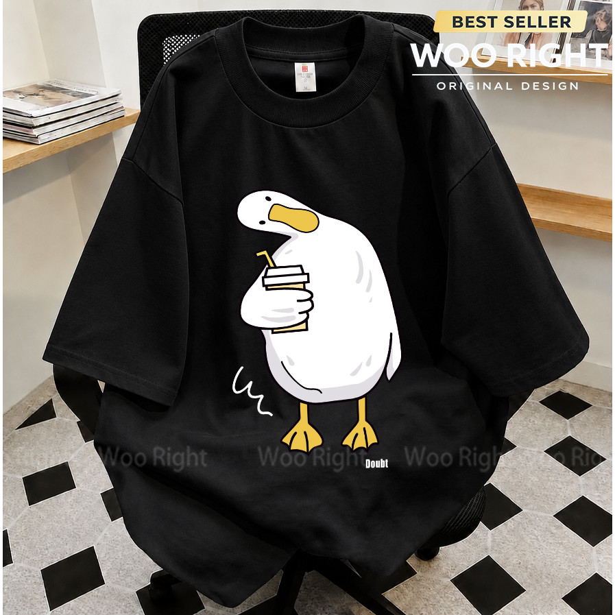 Woo Right تيشيرت Boxy أزرق فاتح بنقش بطة — صورة 2