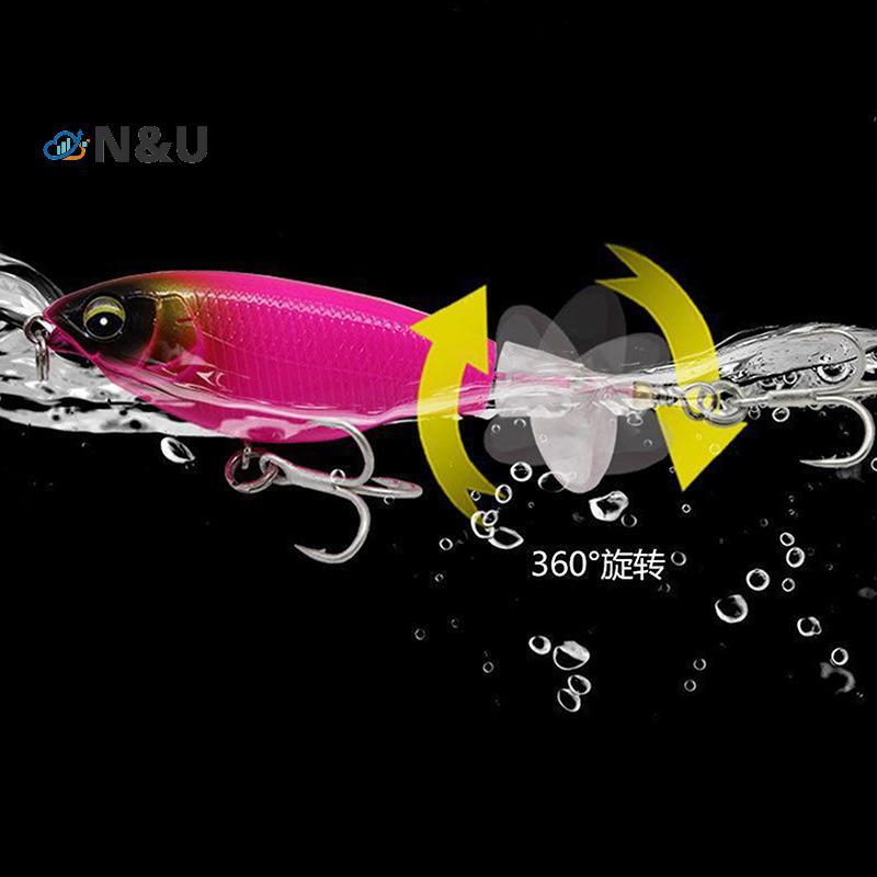 N&U 1 ชิ้นคุณภาพ Whopper Plopper Wobblers 7.5 ซม.6.5g Topwater Popper Fishing Lure Hard เหยื่อหมุน S