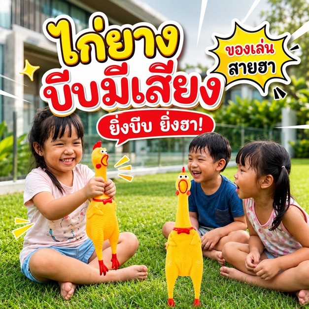 ไก่ยางสายฮามาแล้ว แค่บีบก็ฮาลั่น! ไก่ยางร้องเสียงสุดกวน ของเล่นแก้เบื่อที่ใครเห็นก็ต้องลองบีบ