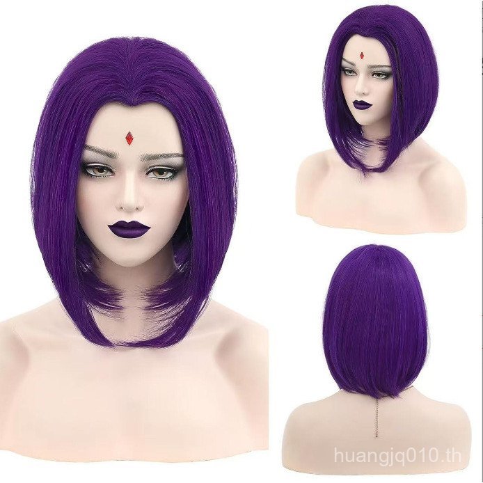 Cos Wig Raven Crow, Rachel Rose Purple Return Anime Wig พร้อมสต็อก 7.21