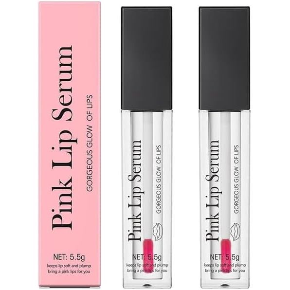 2 ชิ้น Pink Lip Oil, Pink Lip Serum, Moisturizing Pink Lip Serum Filling, Pink Lip Plumper Serum, Lo