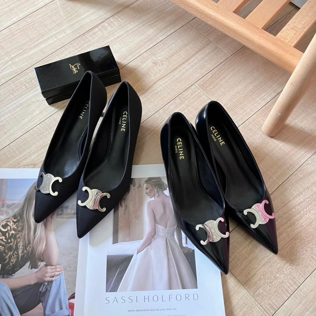 [CELIN CELIN Cat Heel Shoes] French Cat Heel Shoes Women 2025 Spring Autumn New Style Slimmer Look S