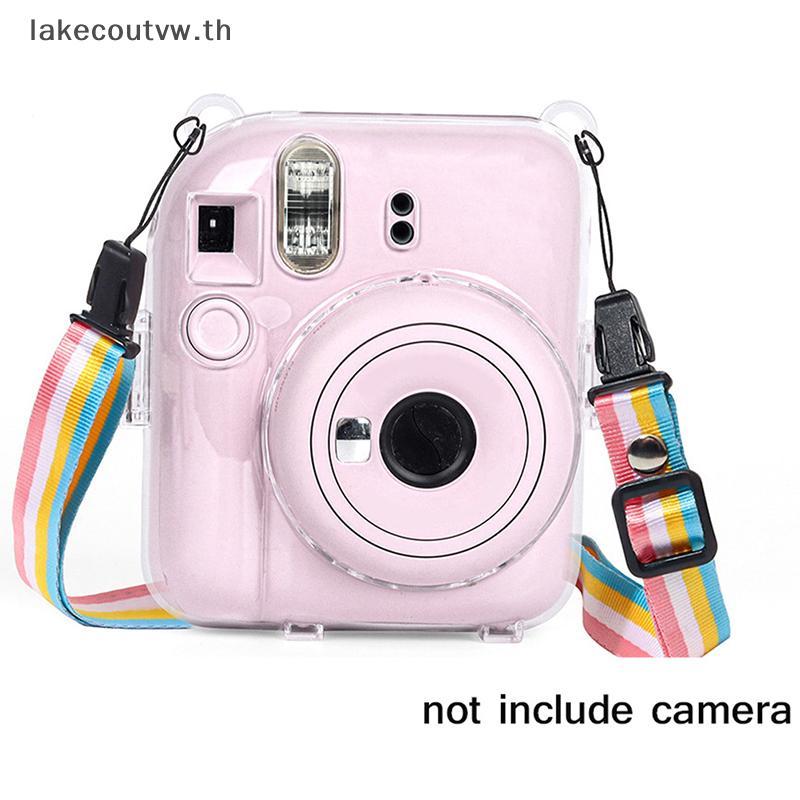 LK 1 PC คริสตัลเงากล้องสําหรับ Instax Mini 12 โปร่งใส Glitter กระเป๋าพร้อมสายคล้องสําหรับ Instax Min