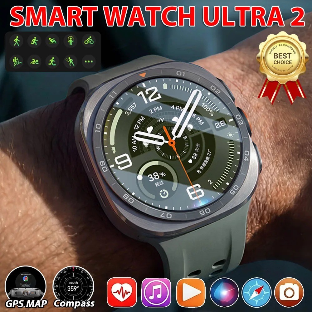 2026 สมาร์ทวอท์ช Ultra2 47 มม.Galaxy ultra 2 SOS เข็มทิศบลูทูธโทรสําหรับชายหญิงกีฬากลางแจ้ง Smartwat