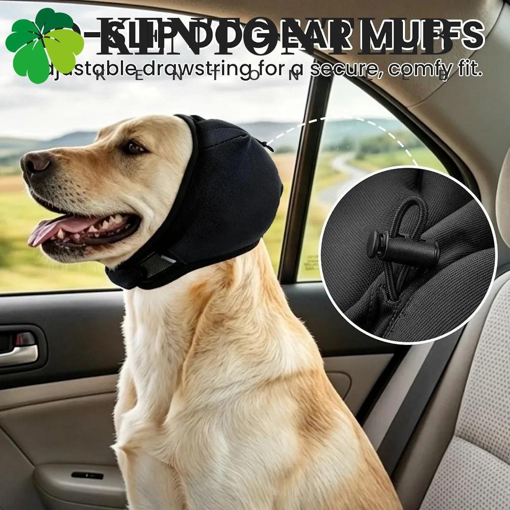 KENTONTLLB สุนัข Calming Earmuffs, นุ่มยืดหยุ่นปรับสุนัข Soothing หมวก, สัตว์เลี้ยงคอ Gaiter Anti-sc