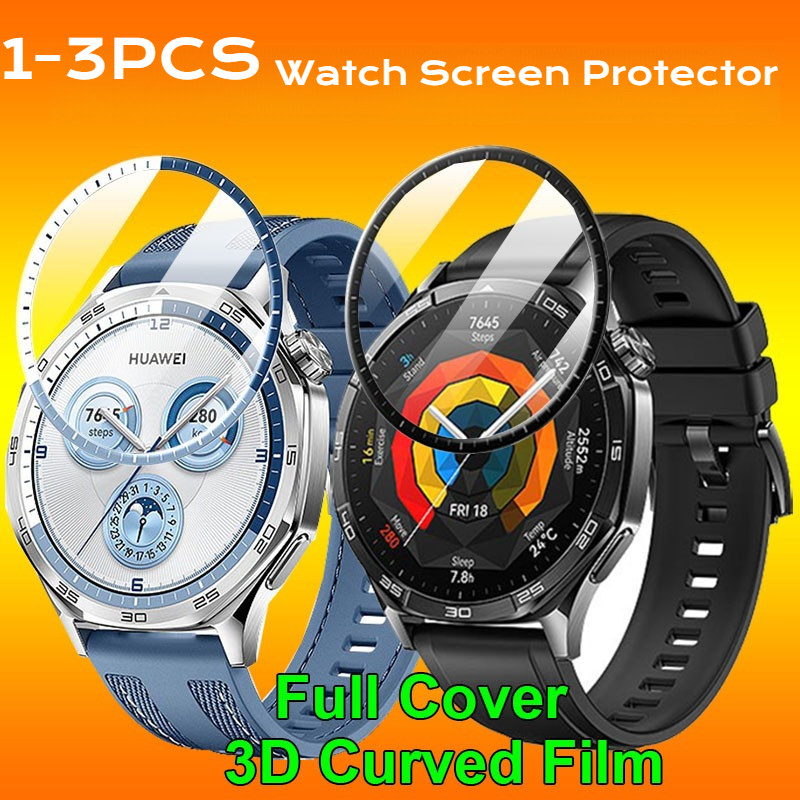 สําหรับ Huawei นาฬิกา GT 6Pro 6 Pro GT6 GT6Pro 1‐3 ชิ้นฝาครอบโค้งสีดําขอบฟิล์มกระจกนิรภัยสําหรับนาฬิ