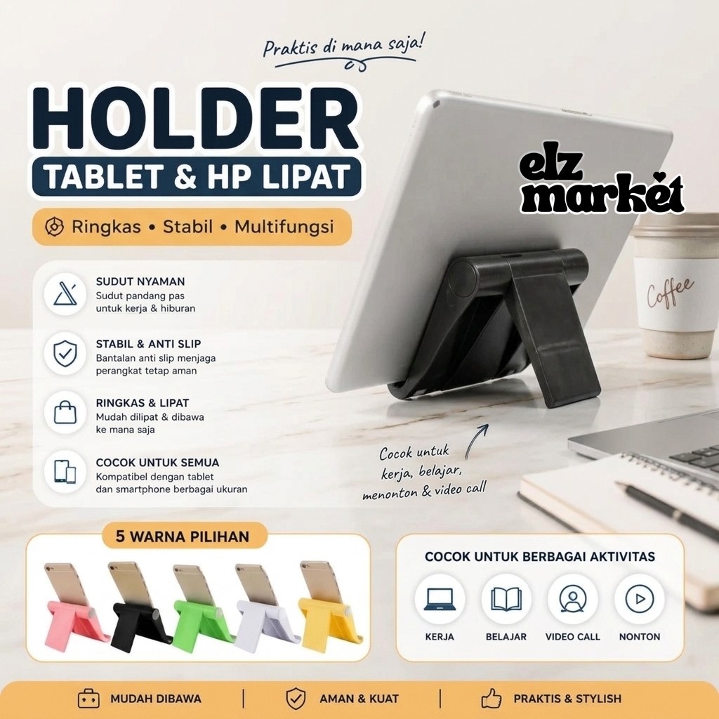 Mini HP Holder S059 Portable Folding Smartphone Tablet Holder Stand HP Table Stand