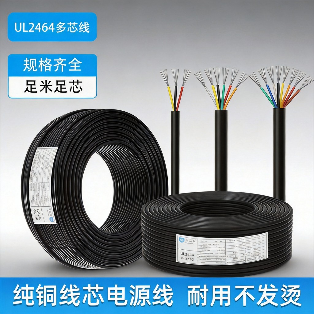 UL2464 Sheathed Cable คีย์บอร์ดสัญญาณ USB Audio สายไฟ 2-8-Core ทองแดงบริสุทธิ์ลวดอิเล็กทรอนิกส์ UL