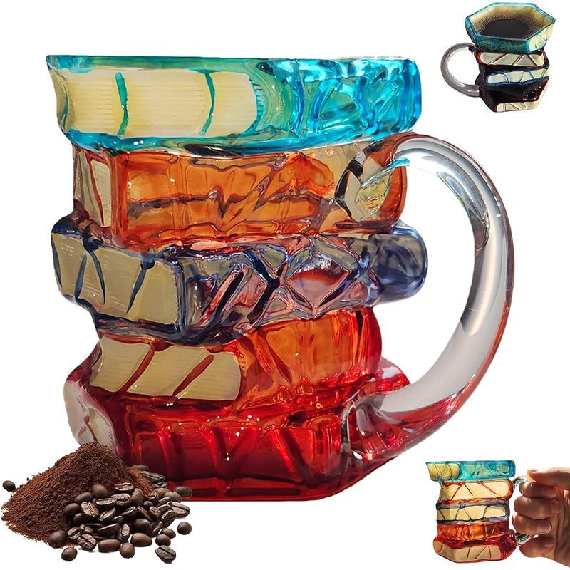 Chapter Book แก้วกาแฟ, 11Oz Book Stack Glass Cup ของขวัญสําหรับเครื่องอ่าน