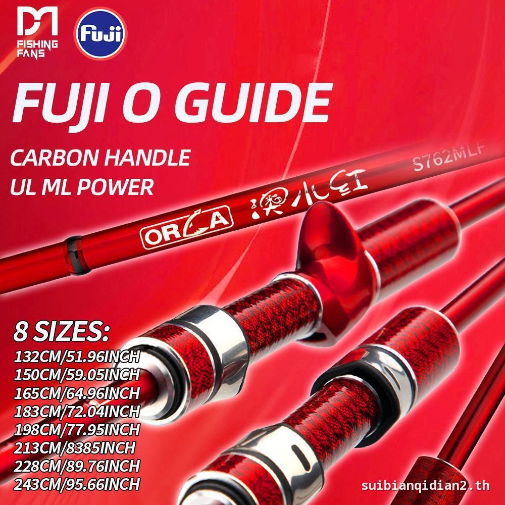 FISHINGFANS ORCA Carbon Handle Split Reel Seat FUJI O Guide UL ML Power Spinning Casting Fishing Rod