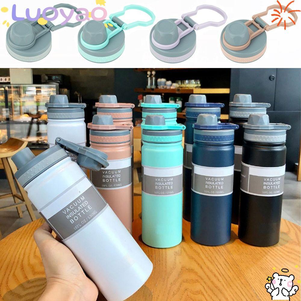 LUOYAO1 1 ชิ้นขวด, TS-8706B/TS-8709B Splash Proof ถ้วยหมวก,หลากสีพร้อมซีลแหวน 530ml/750ml PVC ปิดผนึ