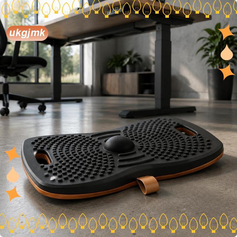 [ukgjmk] ไม้ Wobble Board ฐานไม้ Wobble Balance Board Ergonomic Foot Rocker จุดนวดคราบทน