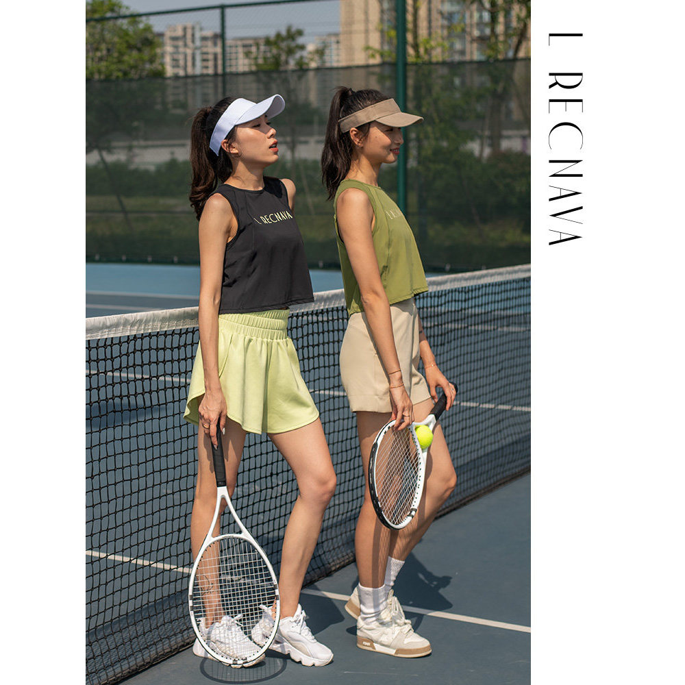 Recona Vest LRECNAVA เสื้อกั๊กกีฬาหลวมเสื้อโยคะวิ่งออกกําลังกายเสื้อกั๊ก Quick-Drying Yoga Top