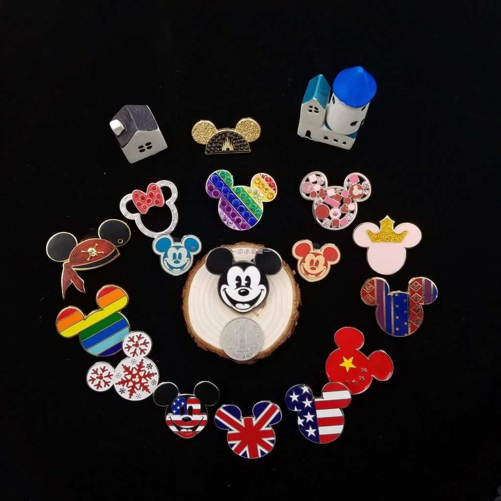 Disney Badge Mickey Head Special Disney Pins Collection จี้ชุดเข็มกลัดมิกกี้มินนี่