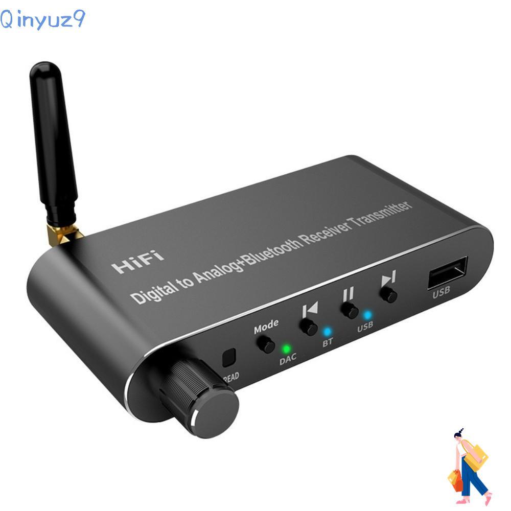 QINYUZ9 Digital Optical to 3.5 mm, with Remote Aluminium Alloy Digital to Analog Audio Converter, 4 
