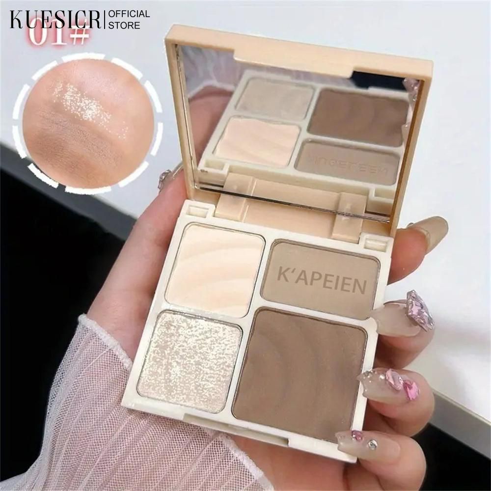 KUESICR KARENE พาเลทคอนทัวร์สี่สี Shadow & จมูก Contouring Matte Highlighting Palette ขนาดธรรมชาติ S