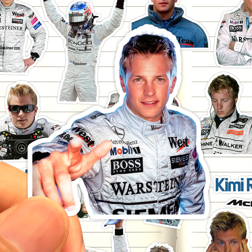 Kimi Raikkonen สติกเกอร์ HD กันน้ํา McLaren Period Rider Kimi Raikkonen Iceman สติกเกอร์ภาพวาด