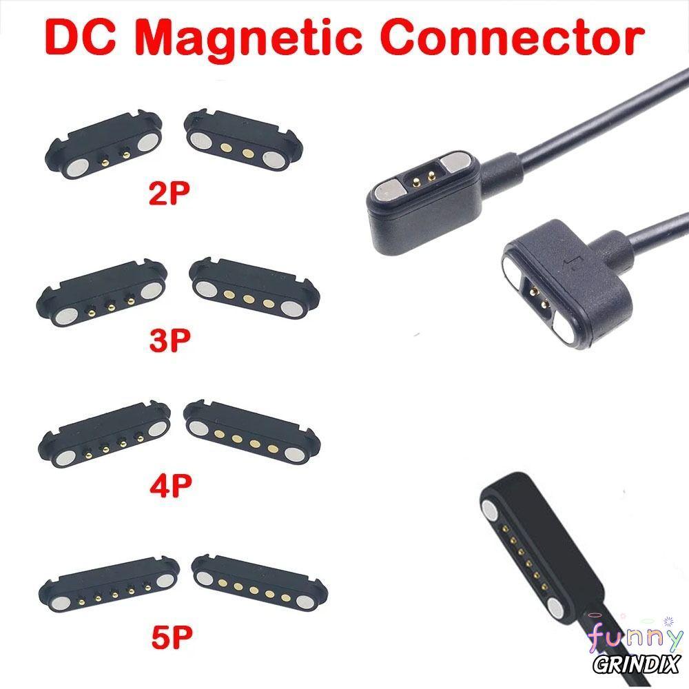 GRINDIX Pogopin Magnetic Connector, 2Pin 3Pin 4Pin 5Pin กันน้ํา DC Magnetic Pogo Pin Connector, 2A H