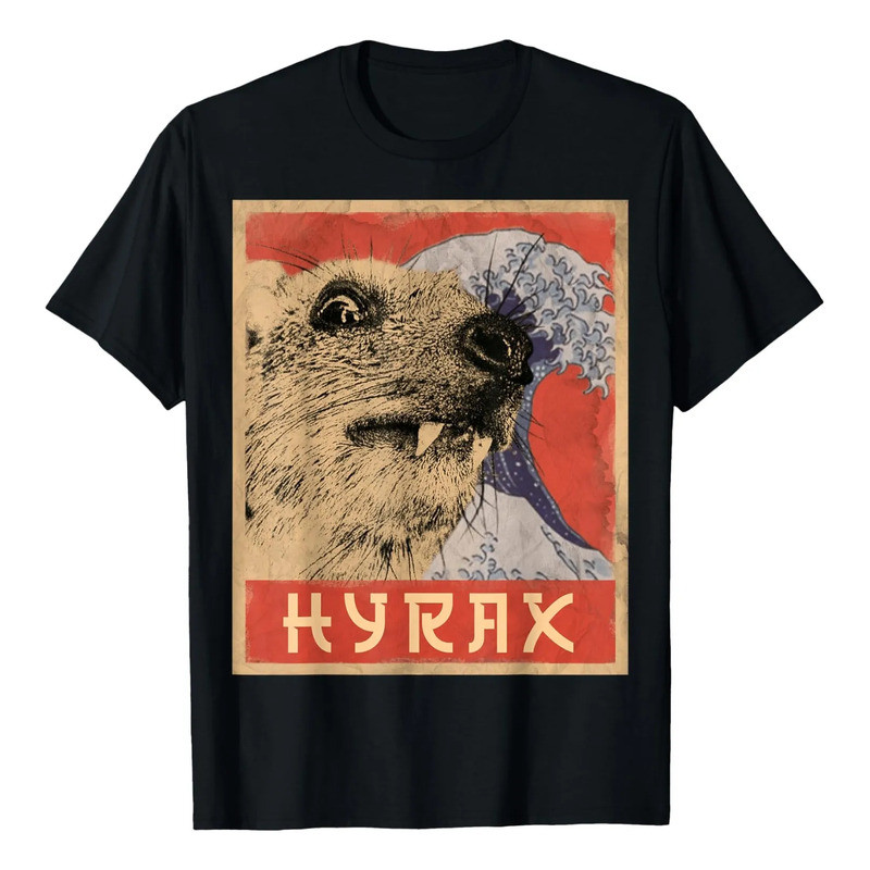 ตลก Hyrax Meme เสื้อยืดวินเทจสไตล์ญี่ปุ่น