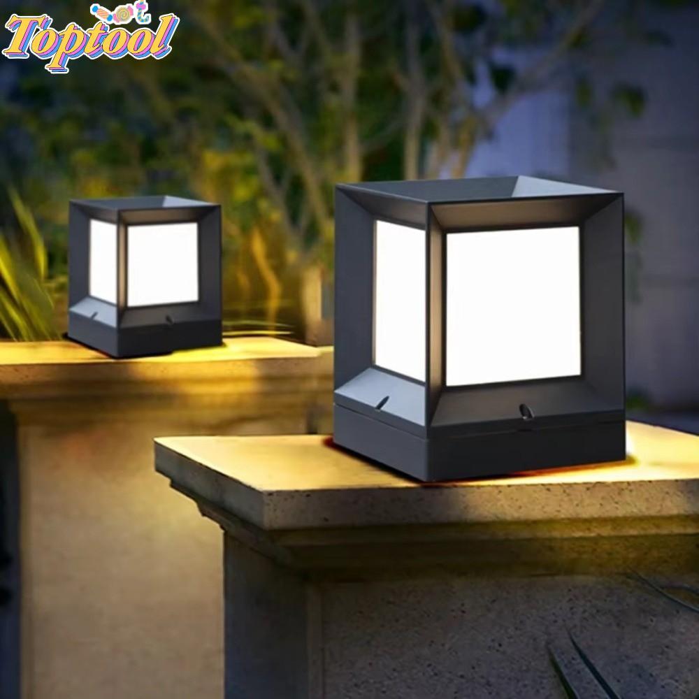 TOPTOOL ไฟ Led โพสต์กลางแจ้ง, 220V โคมไฟคอลัมน์, คอลัมน์โมเดิร์น Pier E27 IP54 กันน้ําไฟหมวกไฟฟ้า Ya
