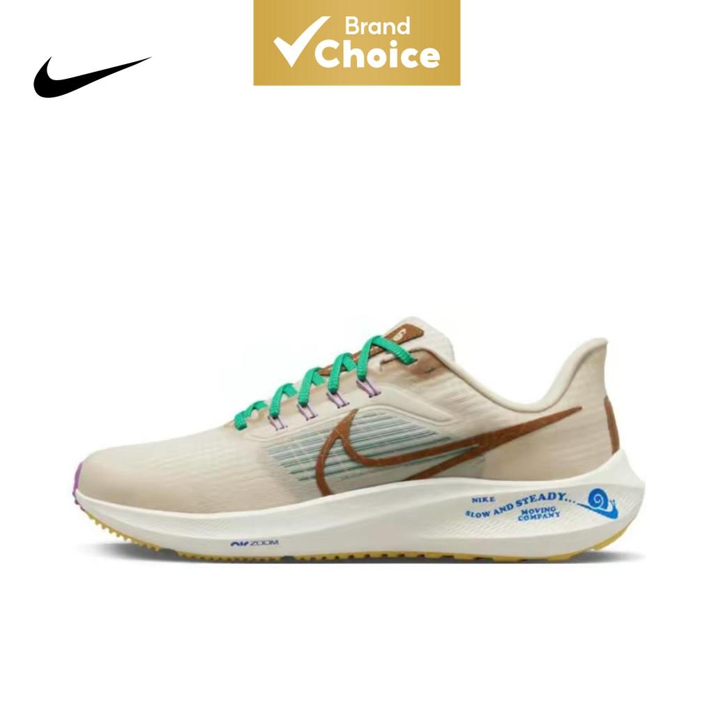 Nike Air Zoom Pegasus 39 รองเท้าผ้าใบผู้ชายสีขาว Anti Slip Breathable Low Top Casual Running