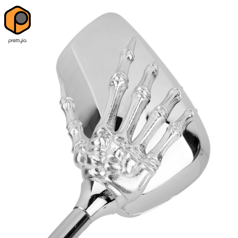 Prettyia รถจักรยานยนต์จักรยานสกู๊ตเตอร์ Silver Skull Hand ด้านหลังกระจกมองข้าง 8 มม. 10 มม. — صورة 8