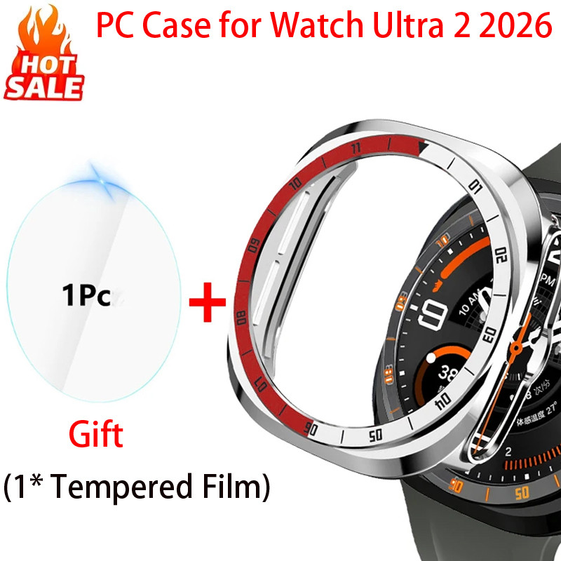 Bezel Hollow Case+Gift(1* ฟิล์มนิรภัย) เข้ากันได้กับ Samsung Galaxy Watch Ultra 2 2026 กรณี Hard PC 