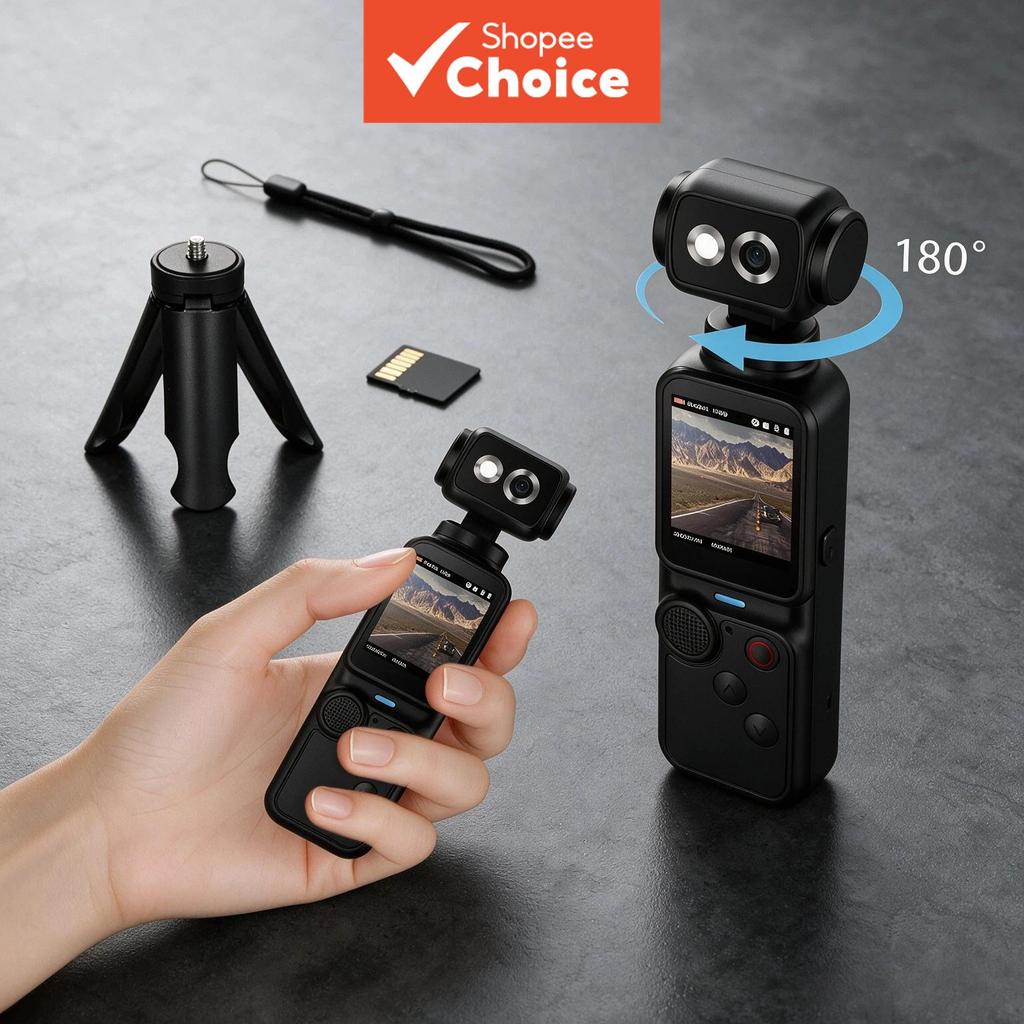 Pocket Handheld Pocket Camera3Compact Pocket Camera เลนส์หมุนได้ 180 องศา 5 Creative Color Filters บ