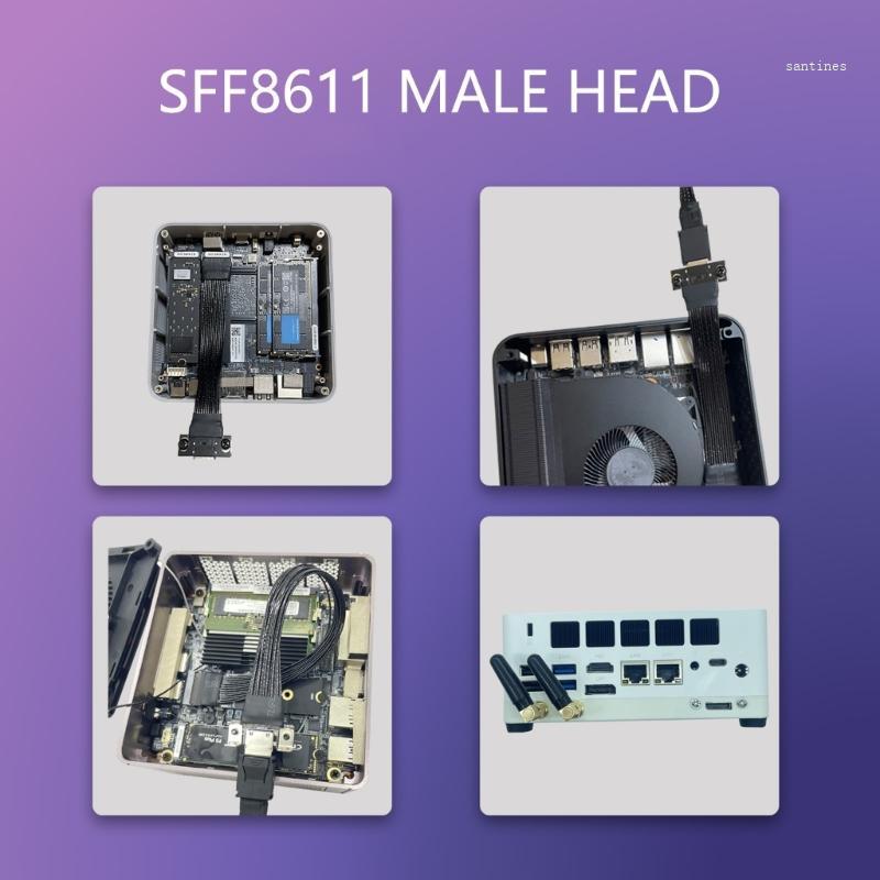 San* สายต่อ M 2 ถึง Oculink 4i สําหรับ M 2 M-key ถึง SFF8611 PCIe4 0 Gen4