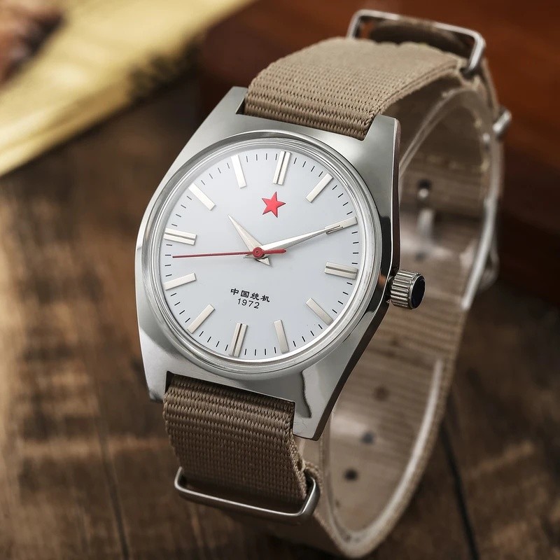 36MM Hand-Wind Mechanical Watch 7120 กันน้ํา Bauhaus Design นาฬิกาสําหรับผู้ชาย