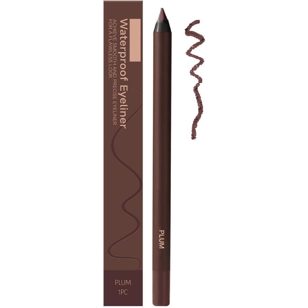 Plum Eyeliner Pencil Waterproof, 24 Hr Waterproof Eyeliner Duo Sharpenable Eye Pencil, udge-Proof Lo