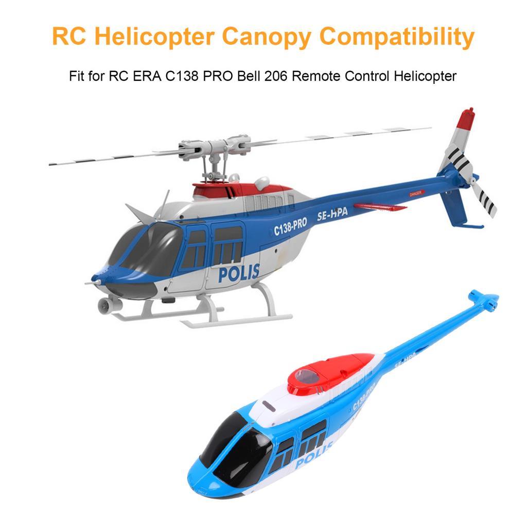 Seashorehouse RC เฮลิคอปเตอร์เชลล์เปลี่ยนหลังคาเหมาะสําหรับ ERA C138 PRO Bell 206 พลาสติกฝาครอบน้ําห