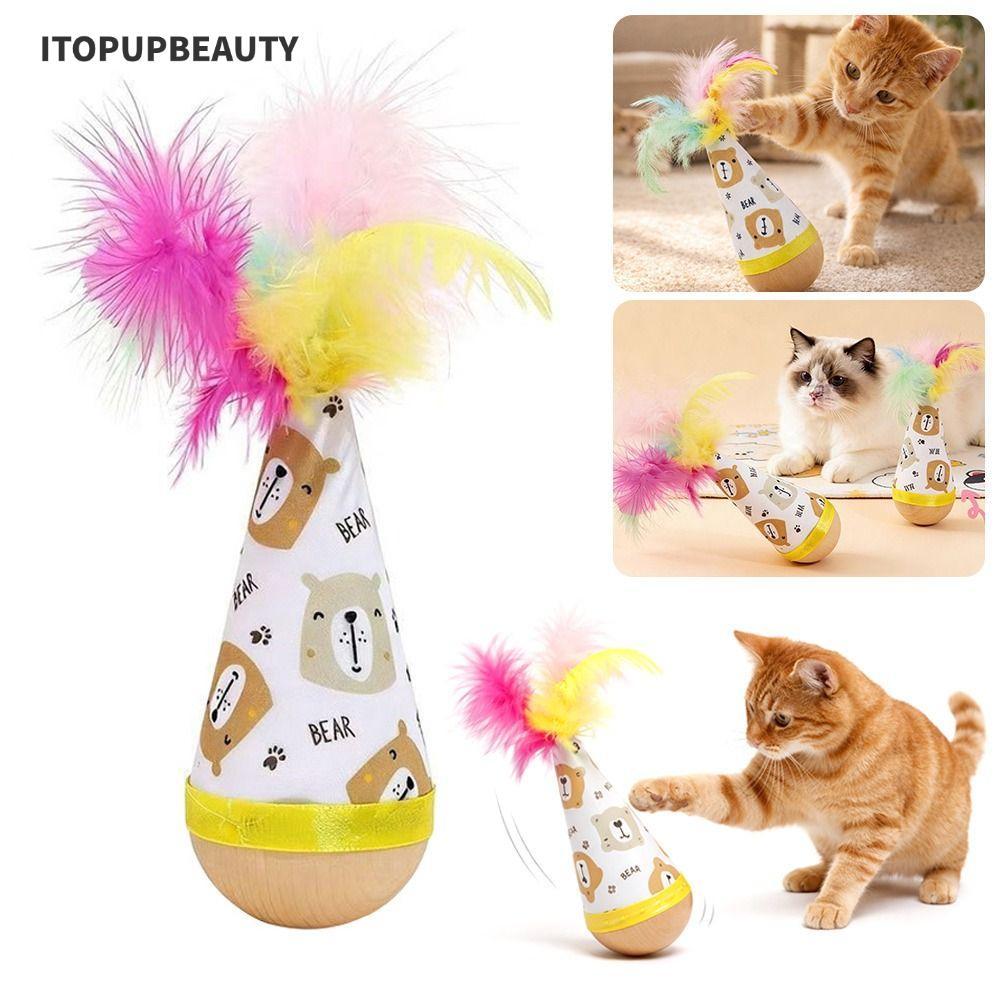 ITOPUPBEAUTY Tumbler ของเล่นแมว, Twisting Scratch-Resistant Cat Tumbler Wobbler, Wear-Resistant ลูกแ