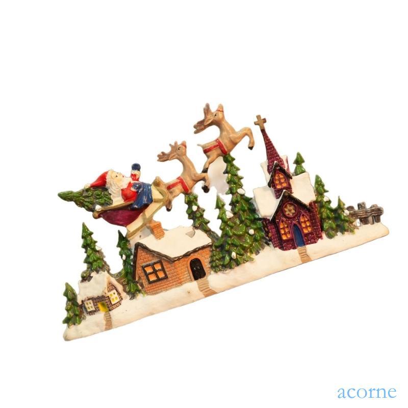 ACORN Reindeer แกะสลักชั้นวางหนังสือตกแต่ง Village House ตุ๊กตาเครื่องประดับโต๊ะ