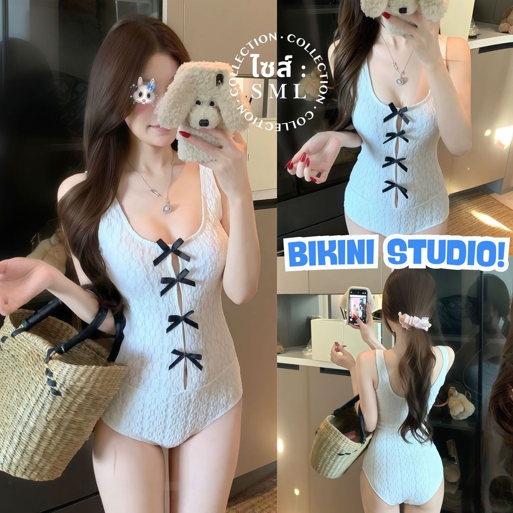 BIKINI STUDIO ชุดว่ายน้ำแฟชั่น บิกินี่วันพีช ชุดชายหาด1ชิ้น สไตล์รัดรูป 🦋 มีไซส์ S-L |น้ำหนัก 38-58 