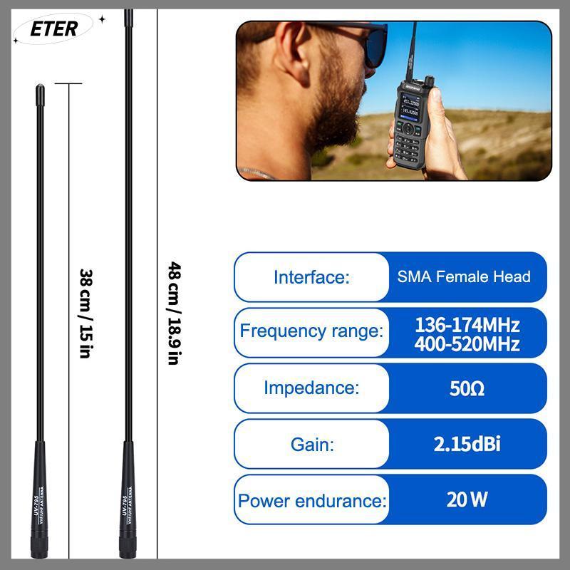 ETERNITY AR-795 SMA-F หญิง Dual Band VHF/UHF 136-174MHz/400-520MHz เสาอากาศอ่อน AR-795 สําหรับ UV-5R