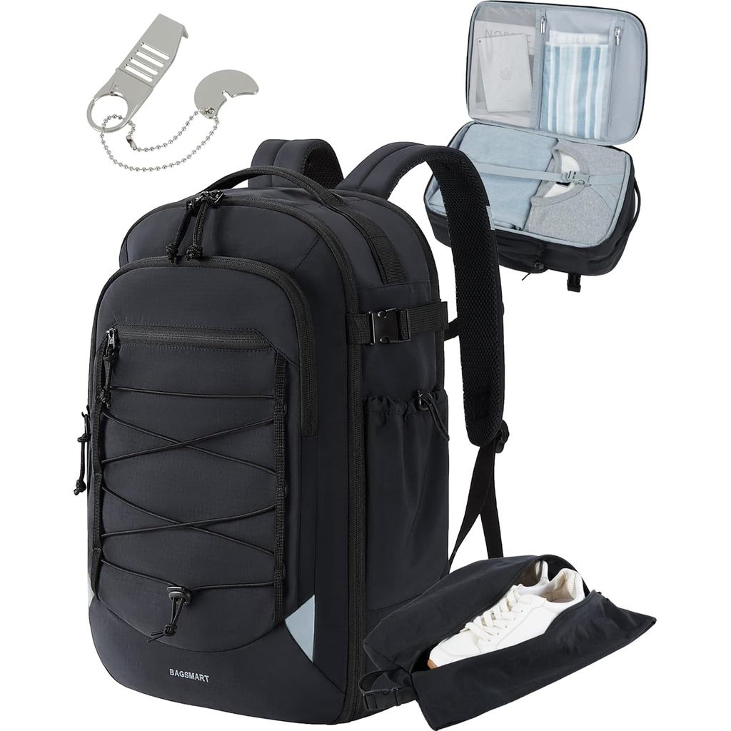 BAGSMART กระเป๋าเป้พกพา กระเป๋าเดินทางขนาดใหญ่ 17.3 นิ้ว พกพาบนเที่ยวบินได้รับการอนุมัติ, Personal I