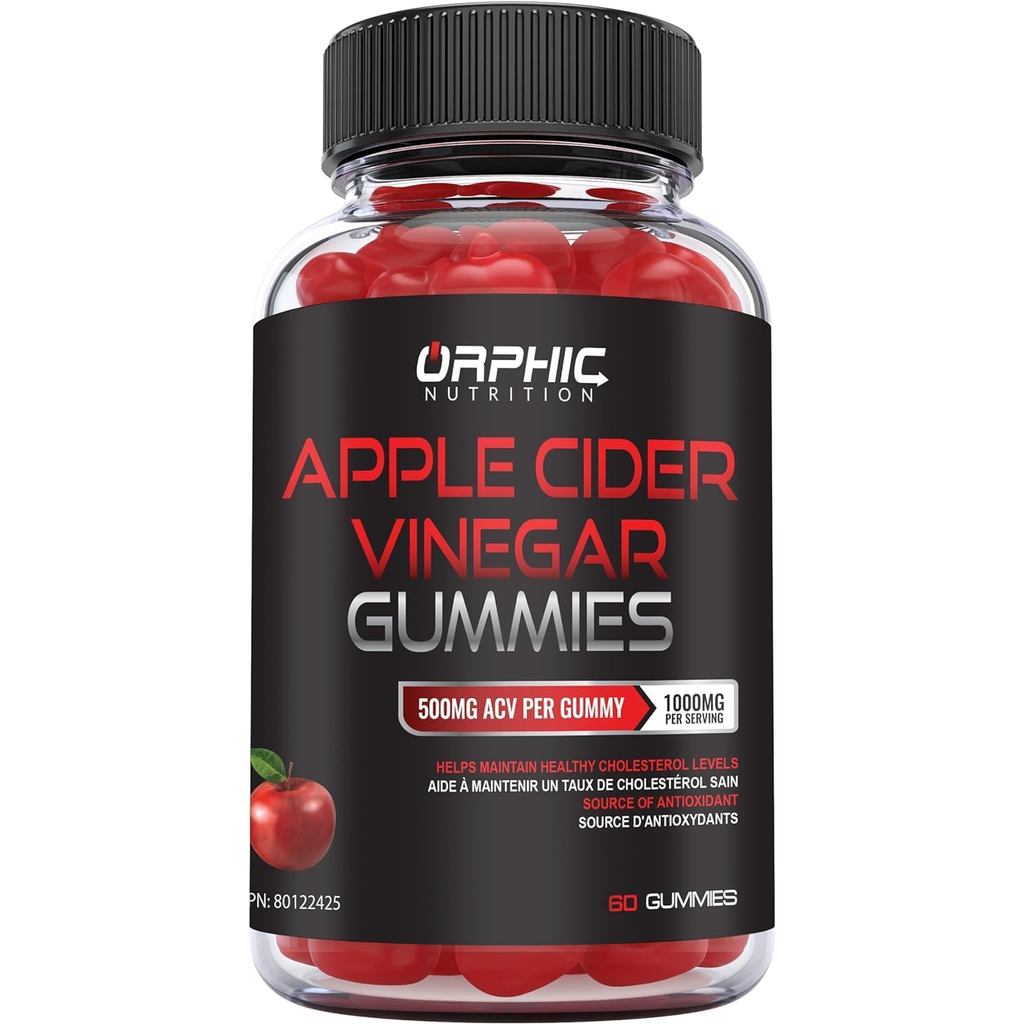 ORPHIC NUTRITION Apple Cider Vinegar Gummies 1000mg ACV (60 ชิ้น) ZI12