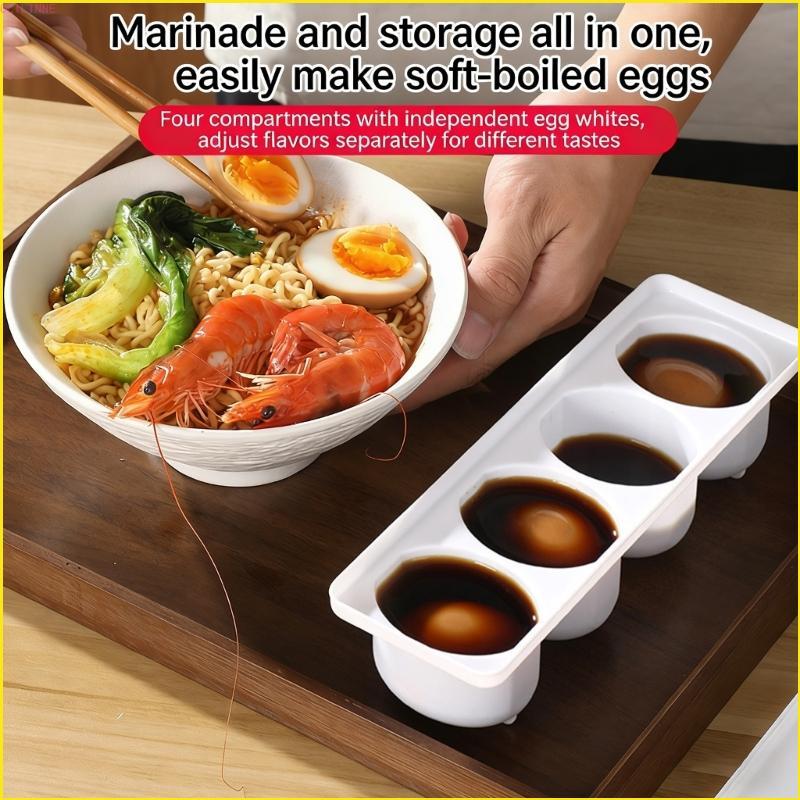 CILI Space Saving Eggs Pickle Box Eggs Marinating Container 4 ช่องแยกสําหรับผู้ที่ชื่นชอบการทําอาหาร