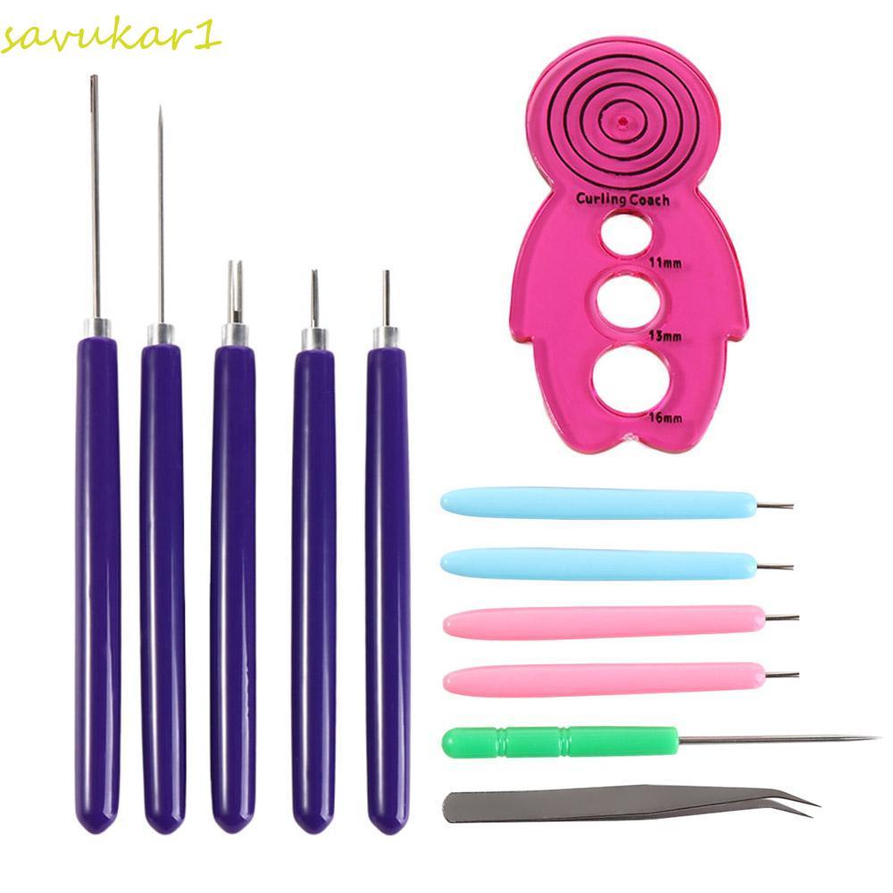LUMEN 12 ชิ้น Quilling เข็มชุด,กระดาษ Curling Multi ขนาดกระดาษ Quilling เครื่องมือ, DIY Quilling Slo